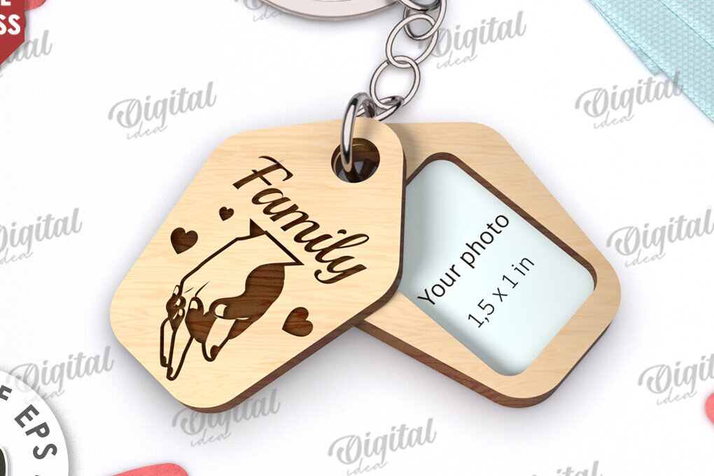 Intra απο ξύλο plywood 3mm-4mm πάχος – Εξατομικευμένη Οικογενειακή Κοπή Λέιζερ Μπρελόκ Δίασταση 5x5 cm INTRAFABR-115216973