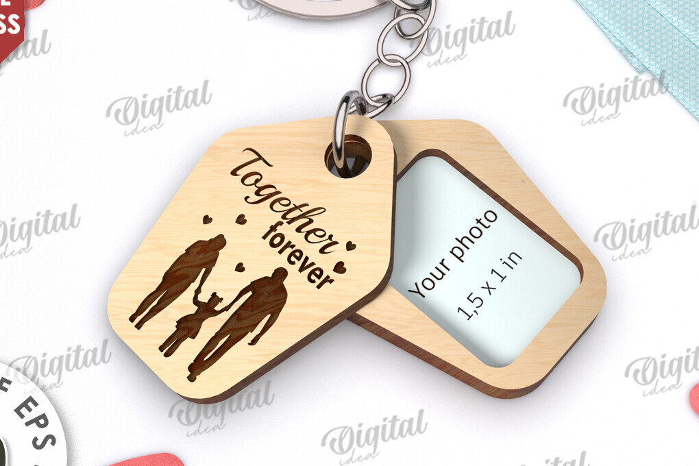 Intra απο ξύλο plywood 3mm-4mm πάχος – Εξατομικευμένη Οικογενειακή Κοπή Λέιζερ Μπρελόκ Δίασταση  5x5 cm INTRAFABR-115217083