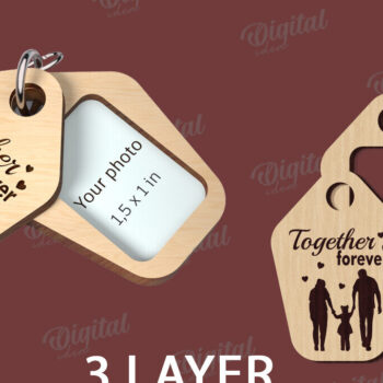 Intra απο ξύλο plywood 3mm-4mm πάχος – Εξατομικευμένη Οικογενειακή Κοπή Λέιζερ Μπρελόκ Δίασταση  5x5 cm INTRAFABR-115217083 - Image 2