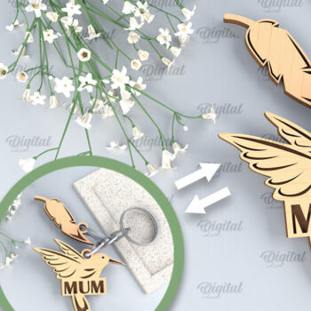 Intra απο ξύλο plywood 3mm-4mm πάχος – Εξατομικευμένη Οικογενειακή Κοπή Λέιζερ Μπρελόκ Δίασταση  5x5 cm INTRAFABR-96001896 - Image 1