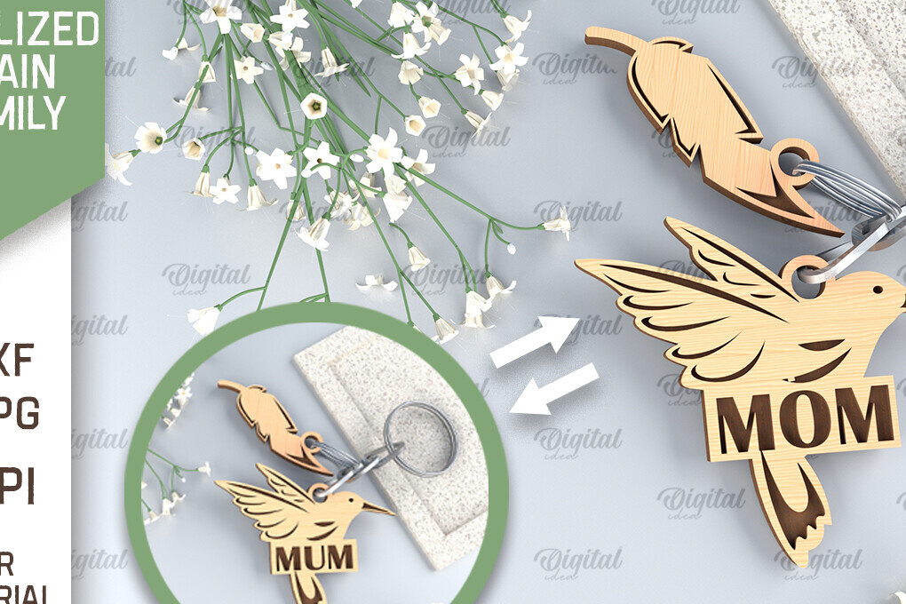 Intra απο ξύλο plywood 3mm-4mm πάχος – Εξατομικευμένη Οικογενειακή Κοπή Λέιζερ Μπρελόκ Δίασταση  5x5 cm INTRAFABR-96001896