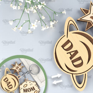 Intra απο ξύλο plywood 3mm-4mm πάχος – Εξατομικευμένη Οικογενειακή Κοπή Λέιζερ Μπρελόκ Δίασταση 5x5 cm INTRAFABR-96002008