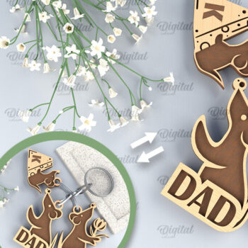 Intra απο ξύλο plywood 3mm-4mm πάχος – Εξατομικευμένη Οικογενειακή Κοπή Λέιζερ Μπρελόκ Δίασταση  5x5 cm INTRAFABR-96002066 - Image 1