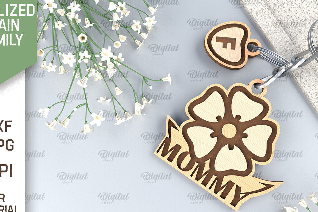 Intra απο ξύλο plywood 3mm-4mm πάχος – Εξατομικευμένη Οικογενειακή Κοπή Λέιζερ Μπρελόκ Δίασταση  5x5 cm INTRAFABR-96002125