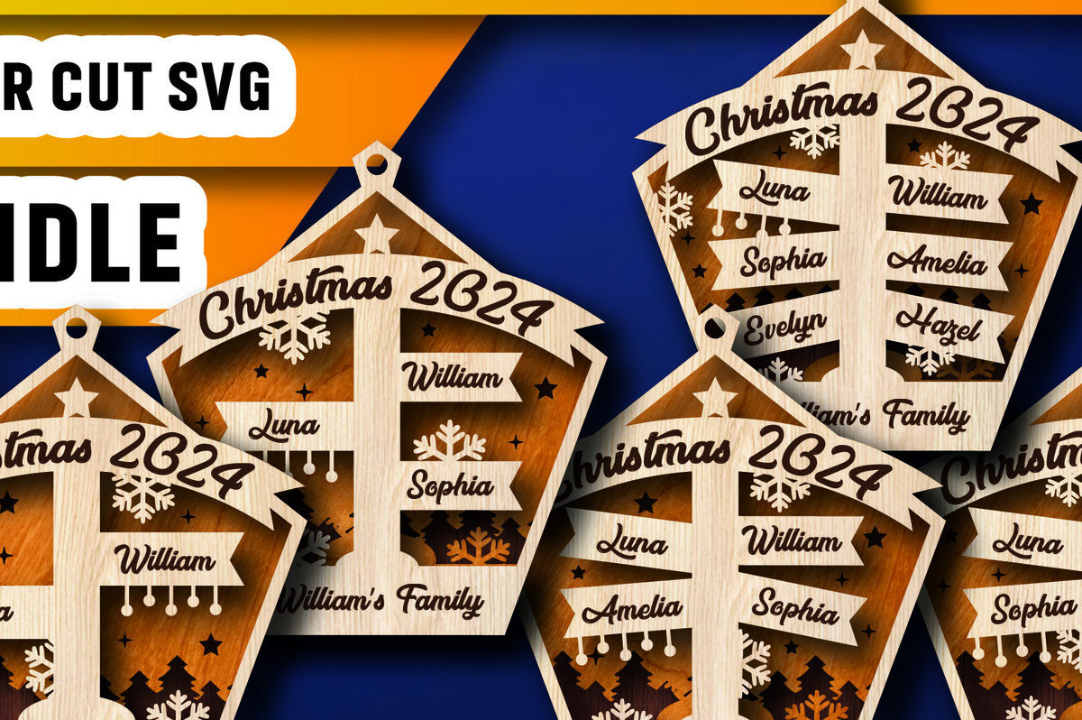 Intra απο ξύλο plywood 3mm-4mm πάχος – Εξατομικευμένο πακέτο οικογενειακών στολιδιών Δίασταση  20x20 cm INTRAFABR-105341100