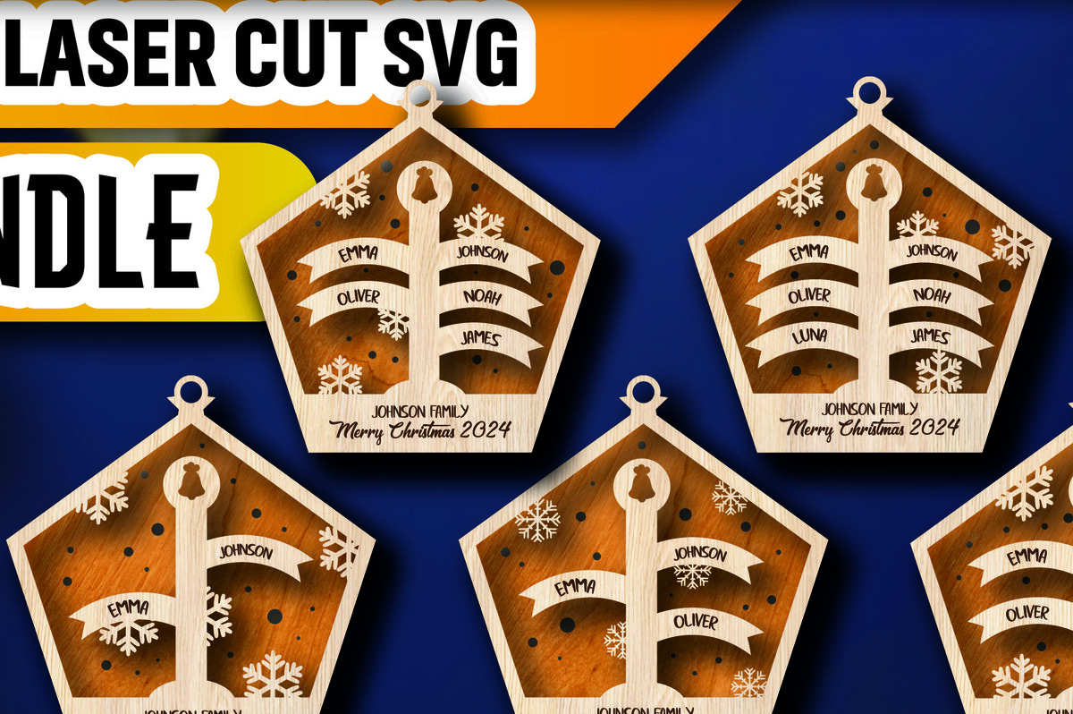 Intra απο ξύλο plywood 3mm-4mm πάχος – Εξατομικευμένο πακέτο οικογενειακών στολιδιών Δίασταση  20x20 cm INTRAFABR-105265095