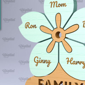 Intra απο ξύλο plywood 3mm-4mm πάχος – Εξατομικευμένο Family Puzzle Cut Laser Δίασταση 20x20 cm INTRAFABR-90813209