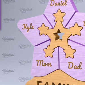 Intra απο ξύλο plywood 3mm-4mm πάχος – Εξατομικευμένο Family Puzzle Cut Laser Δίασταση 20x20 cm INTRAFABR-90813288