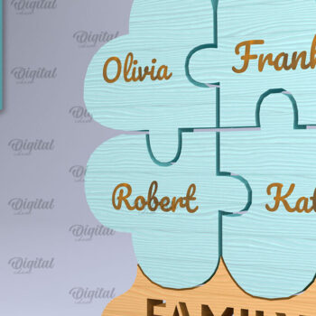 Intra απο ξύλο plywood 3mm-4mm πάχος – Εξατομικευμένο Family Puzzle Cut Laser Δίασταση  20x20 cm INTRAFABR-90813334 - Image 1