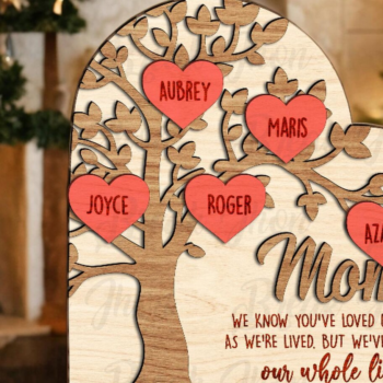 Intra απο ξύλο plywood 3mm-4mm πάχος – Εξατομικευμένο οικογενειακό σήμα Δίασταση  20x20 cm INTRAFABR-116296201 - Image 2