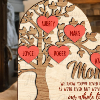 Intra απο ξύλο plywood 3mm-4mm πάχος – Εξατομικευμένο οικογενειακό σήμα Δίασταση  20x20 cm INTRAFABR-116296201 - Image 3