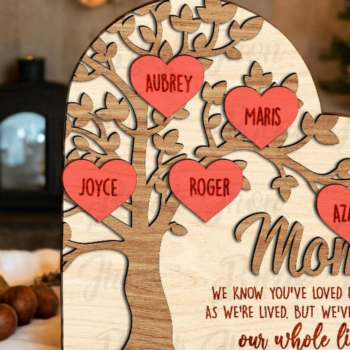 Intra απο ξύλο plywood 3mm-4mm πάχος – Εξατομικευμένο οικογενειακό σήμα Δίασταση  20x20 cm INTRAFABR-116296201 - Image 4