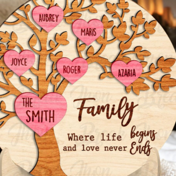 Intra απο ξύλο plywood 3mm-4mm πάχος – Εξατομικευμένο οικογενειακό δέντρο Δίασταση  20x20 cm INTRAFABR-116295958 - Image 2