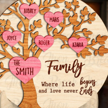 Intra απο ξύλο plywood 3mm-4mm πάχος – Εξατομικευμένο οικογενειακό δέντρο Δίασταση  20x20 cm INTRAFABR-116295958 - Image 4