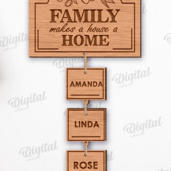 Intra απο ξύλο plywood 3mm-4mm πάχος – Εξατομικευμένη Οικογενειακή Ταμπέλα τοίχου Δίασταση  40x30 cm INTRAFABR-119614977 - Image 1