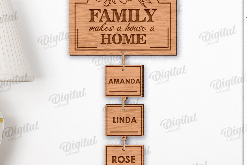 Intra απο ξύλο plywood 3mm-4mm πάχος – Εξατομικευμένη Οικογενειακή Ταμπέλα τοίχου Δίασταση  40x30 cm INTRAFABR-119614977