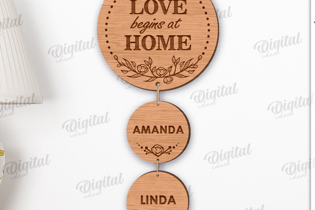 Intra απο ξύλο plywood 3mm-4mm πάχος – Εξατομικευμένη Οικογενειακή Ταμπέλα τοίχου Δίασταση  40x30 cm INTRAFABR-119615155