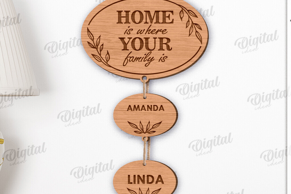 Intra απο ξύλο plywood 3mm-4mm πάχος – Εξατομικευμένη Οικογενειακή Ταμπέλα τοίχου Δίασταση  40x30 cm INTRAFABR-119615203