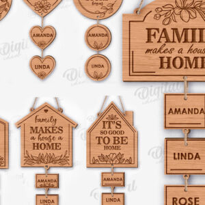 Intra απο ξύλο plywood 3mm-4mm πάχος – Εξατομικευμένη δέσμη οικογενειακών επιγραφών τοίχου Δίασταση  40x30 cm INTRAFABR-119546213