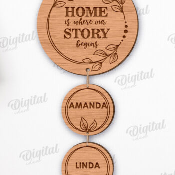 Intra απο ξύλο plywood 3mm-4mm πάχος – Εξατομικευμένη δέσμη οικογενειακών επιγραφών τοίχου Δίασταση 40x30 cm INTRAFABR-119546213 - Image 6