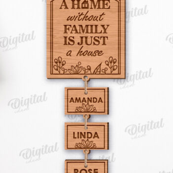 Intra απο ξύλο plywood 3mm-4mm πάχος – Εξατομικευμένη δέσμη οικογενειακών επιγραφών τοίχου Δίασταση 40x30 cm INTRAFABR-119546213 - Image 9