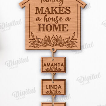 Intra απο ξύλο plywood 3mm-4mm πάχος – Εξατομικευμένη δέσμη οικογενειακών επιγραφών τοίχου Δίασταση 40x30 cm INTRAFABR-119546213 - Image 14