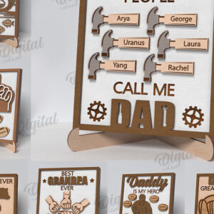 Intra απο ξύλο plywood 3mm-4mm πάχος – Εξατομικευμένη δέσμη σημαδιών για τη γιορτή του πατέρα Δίασταση 20x20 cm INTRAFABR-119546791