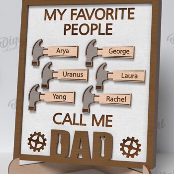 Intra απο ξύλο plywood 3mm-4mm πάχος – Εξατομικευμένη δέσμη σημαδιών για τη γιορτή του πατέρα Δίασταση  20x20 cm INTRAFABR-119546791 - Image 8