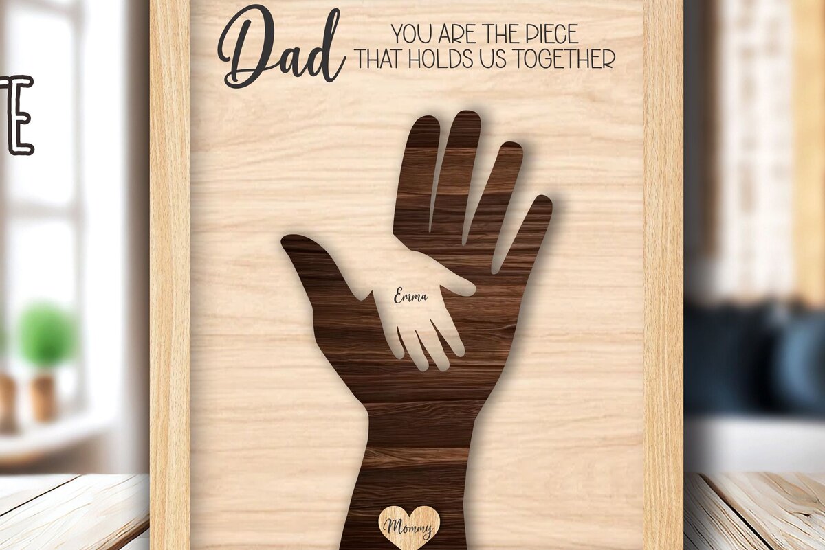 Intra απο ξύλο plywood 3mm-4mm πάχος – Εξατομικευμένη πινακίδα χειρός δώρου Πατέρων Δίασταση  20x20 cm INTRAFABR-115674834