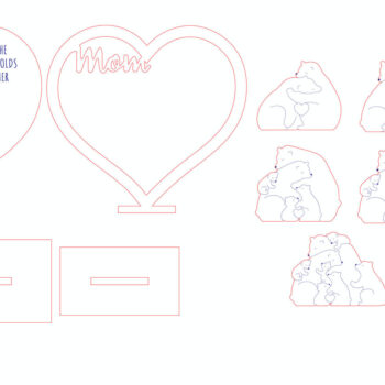 Intra απο ξύλο plywood 3mm-4mm πάχος – Εξατομικευμένο Floral Bear Family Δίασταση 20x20 cm INTRAFABR-117970641 - Image 5