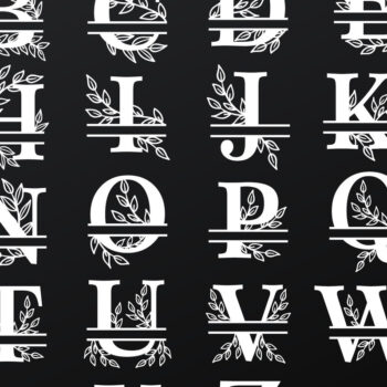 Intra απο ξύλο plywood 3mm-4mm πάχος – Εξατομικευμένο Floral Monogram Alphabet Δίασταση  20x20 cm INTRAFABR-68927002 - Image 2