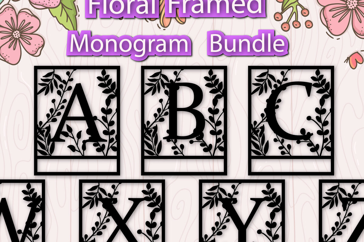 Intra απο ξύλο plywood 3mm-4mm πάχος – Εξατομικευμένο πακέτο λουλουδιών μονογραμμάτων Δίασταση  20x20 cm INTRAFABR-68671303