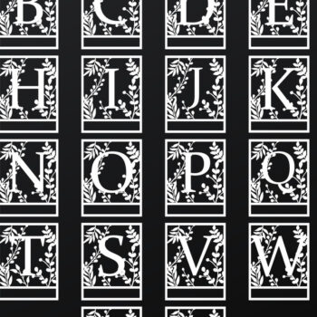 Intra απο ξύλο plywood 3mm-4mm πάχος – Εξατομικευμένο πακέτο λουλουδιών μονογραμμάτων Δίασταση  20x20 cm INTRAFABR-68671303 - Image 2