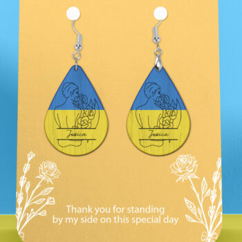 Intra απο ξύλο plywood 3mm-4mm πάχος – Εξατομικευμένο φλοράλ σκουλαρίκι Ουκρανίας Δίασταση  5x5 cm INTRAFABR-26596389 - Image 1