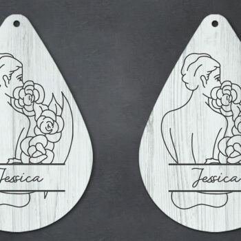 Intra απο ξύλο plywood 3mm-4mm πάχος – Εξατομικευμένο φλοράλ σκουλαρίκι Ουκρανίας Δίασταση  5x5 cm INTRAFABR-26596389 - Image 2