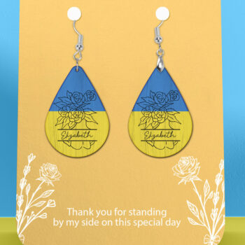 Intra απο ξύλο plywood 3mm-4mm πάχος – Εξατομικευμένο φλοράλ σκουλαρίκι Ουκρανίας Δίασταση  5x5 cm INTRAFABR-26595768 - Image 1