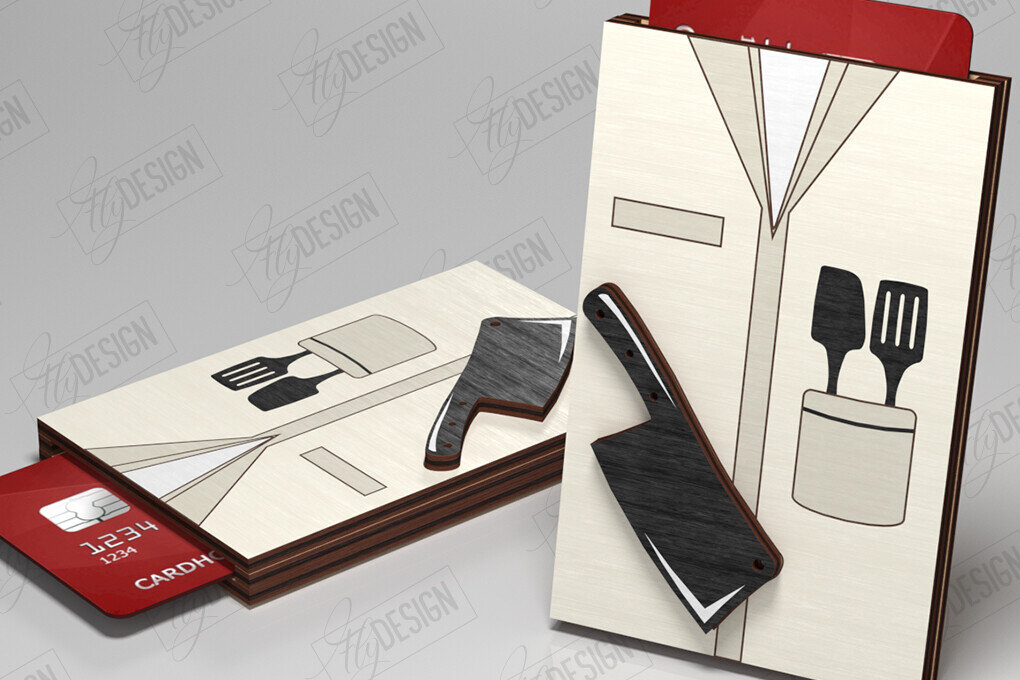 Intra απο ξύλο plywood 3mm-4mm πάχος – Εξατομικευμένη θήκη δωροκάρτας | Σεφ Δίασταση  20x20 cm INTRAFABR-121130310