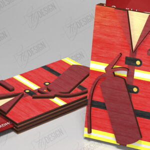 Intra απο ξύλο plywood 3mm-4mm πάχος – Εξατομικευμένη θήκη δωροκάρτας | Πυροσβέστης Δίασταση  20x20 cm INTRAFABR-121130292