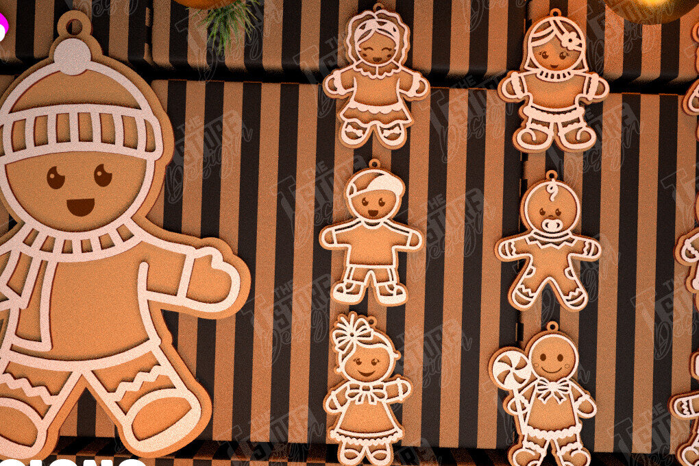 Intra απο ξύλο plywood 3mm-4mm πάχος – Εξατομικευμένο στολίδι με τζίντζερ Δίασταση  20x20 cm INTRAFABR-104427154