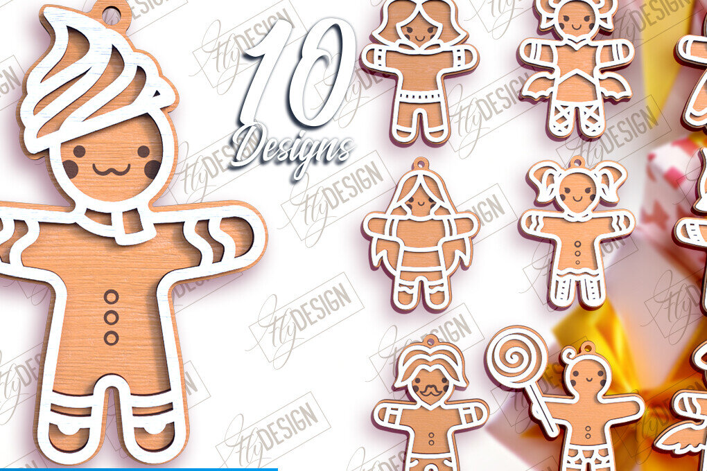 Intra απο ξύλο plywood 3mm-4mm πάχος – Εξατομικευμένο στολίδι με τζίντζερ Δίασταση  20x20 cm INTRAFABR-104176112