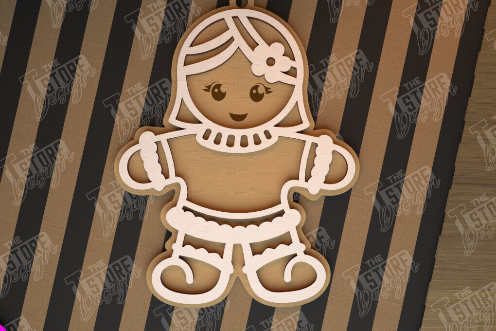 Intra απο ξύλο plywood 3mm-4mm πάχος – Εξατομικευμένο στολίδι με μελόψωμο | CNC Δίασταση  20x20 cm INTRAFABR-104426993