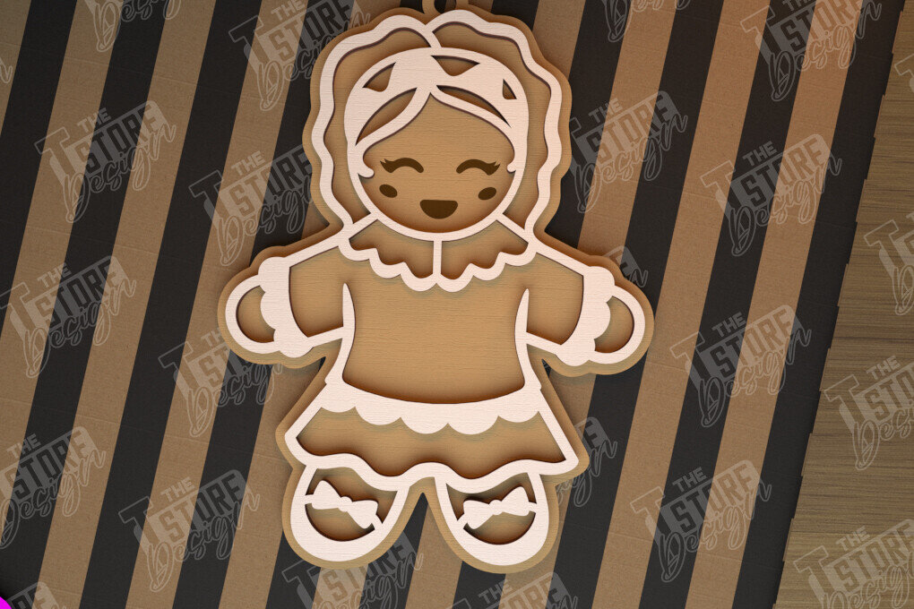 Intra απο ξύλο plywood 3mm-4mm πάχος – Εξατομικευμένο στολίδι με μελόψωμο | CNC Δίασταση  20x20 cm INTRAFABR-104426996