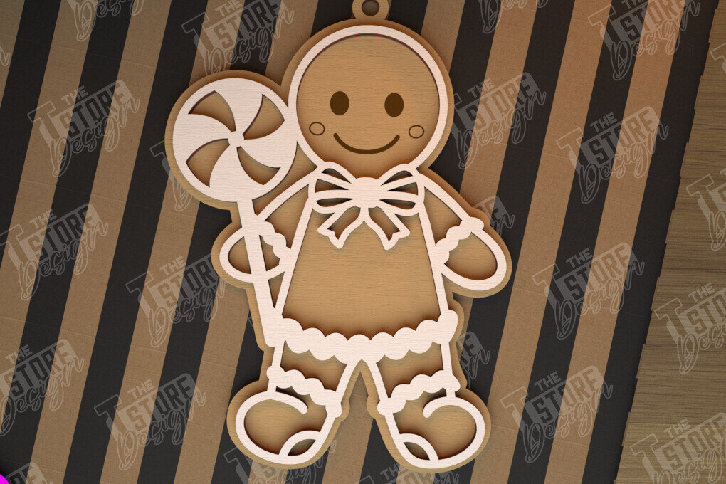 Intra απο ξύλο plywood 3mm-4mm πάχος – Εξατομικευμένο στολίδι με μελόψωμο | CNC Δίασταση  20x20 cm INTRAFABR-104427028