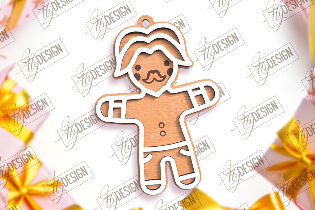 Intra απο ξύλο plywood 3mm-4mm πάχος – Εξατομικευμένο στολίδι με μελόψωμο | CNC Δίασταση  20x20 cm INTRAFABR-104175506