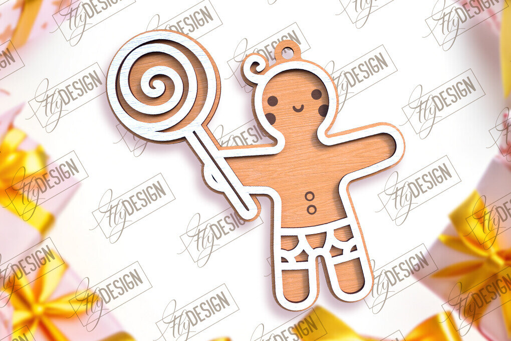 Intra απο ξύλο plywood 3mm-4mm πάχος – Εξατομικευμένο στολίδι με μελόψωμο | CNC Δίασταση  20x20 cm INTRAFABR-104175514