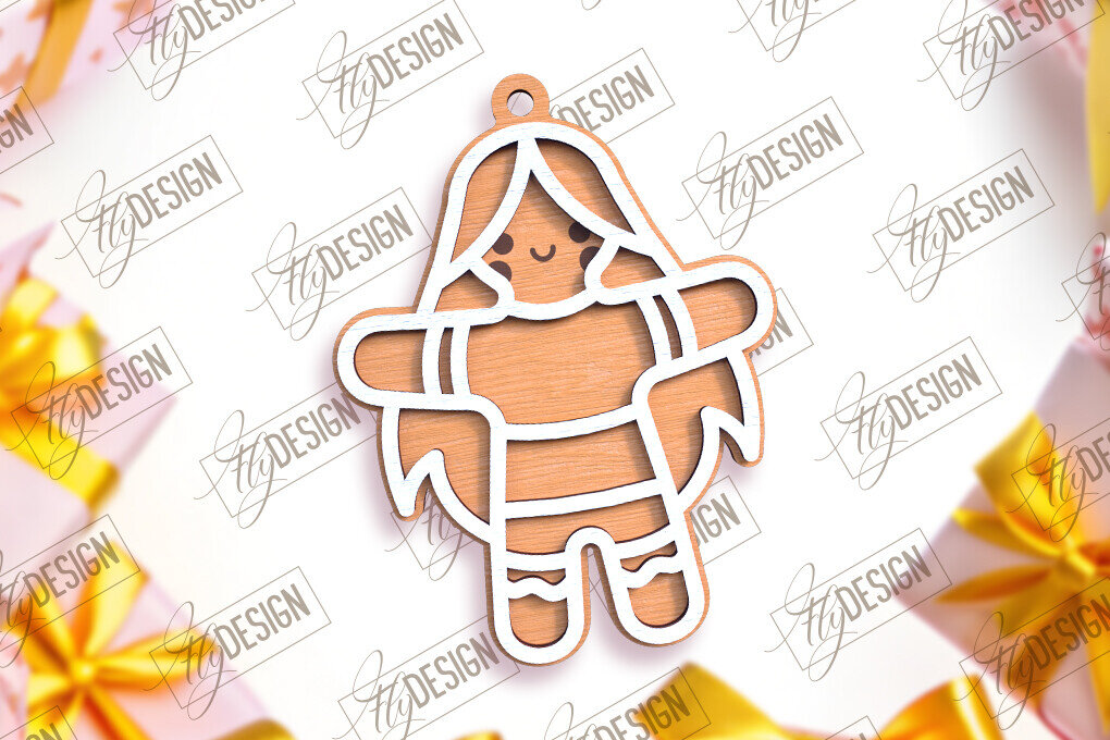 Intra απο ξύλο plywood 3mm-4mm πάχος – Εξατομικευμένο στολίδι με μελόψωμο | CNC Δίασταση  20x20 cm INTRAFABR-104175655