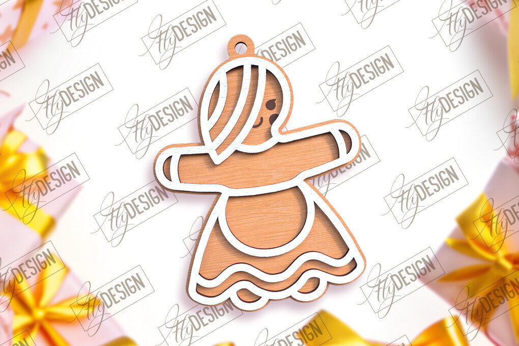 Intra απο ξύλο plywood 3mm-4mm πάχος – Εξατομικευμένο στολίδι με μελόψωμο | CNC Δίασταση  20x20 cm INTRAFABR-104175673