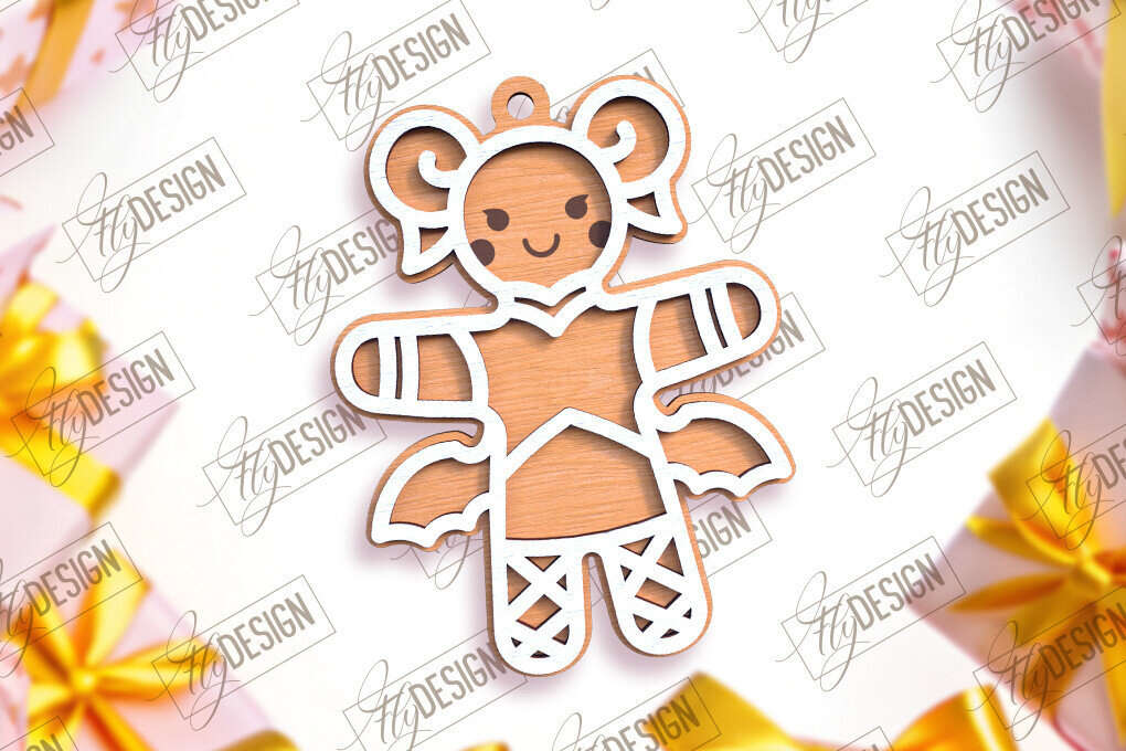 Intra απο ξύλο plywood 3mm-4mm πάχος – Εξατομικευμένο στολίδι με μελόψωμο | CNC Δίασταση  20x20 cm INTRAFABR-104175815