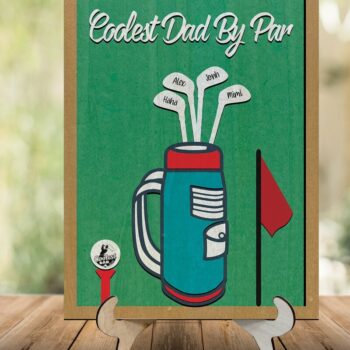 Intra απο ξύλο plywood 3mm-4mm πάχος – Personalized Golf Dad από την Par Δίασταση  20x20 cm INTRAFABR-31201500 - Image 1