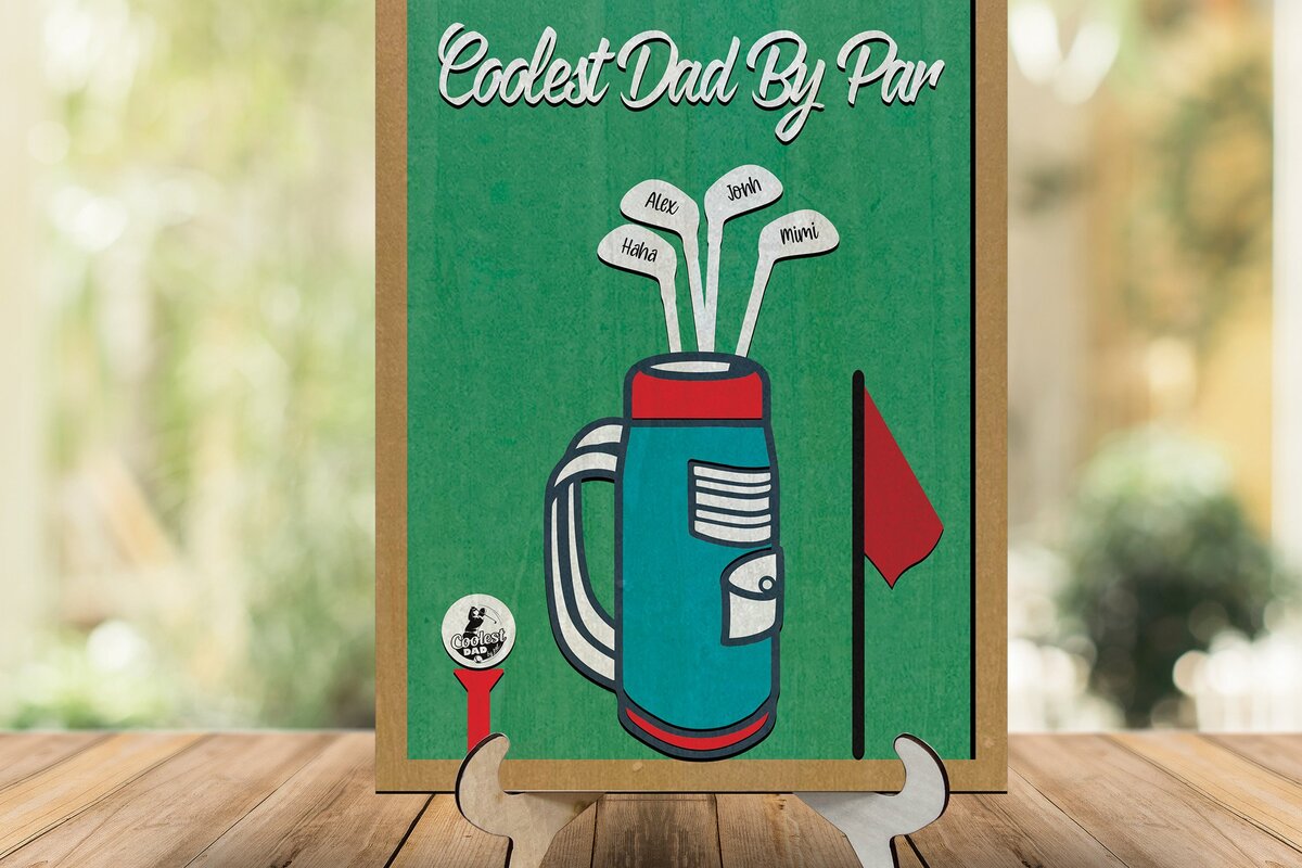 Intra απο ξύλο plywood 3mm-4mm πάχος – Personalized Golf Dad από την Par Δίασταση  20x20 cm INTRAFABR-31201500